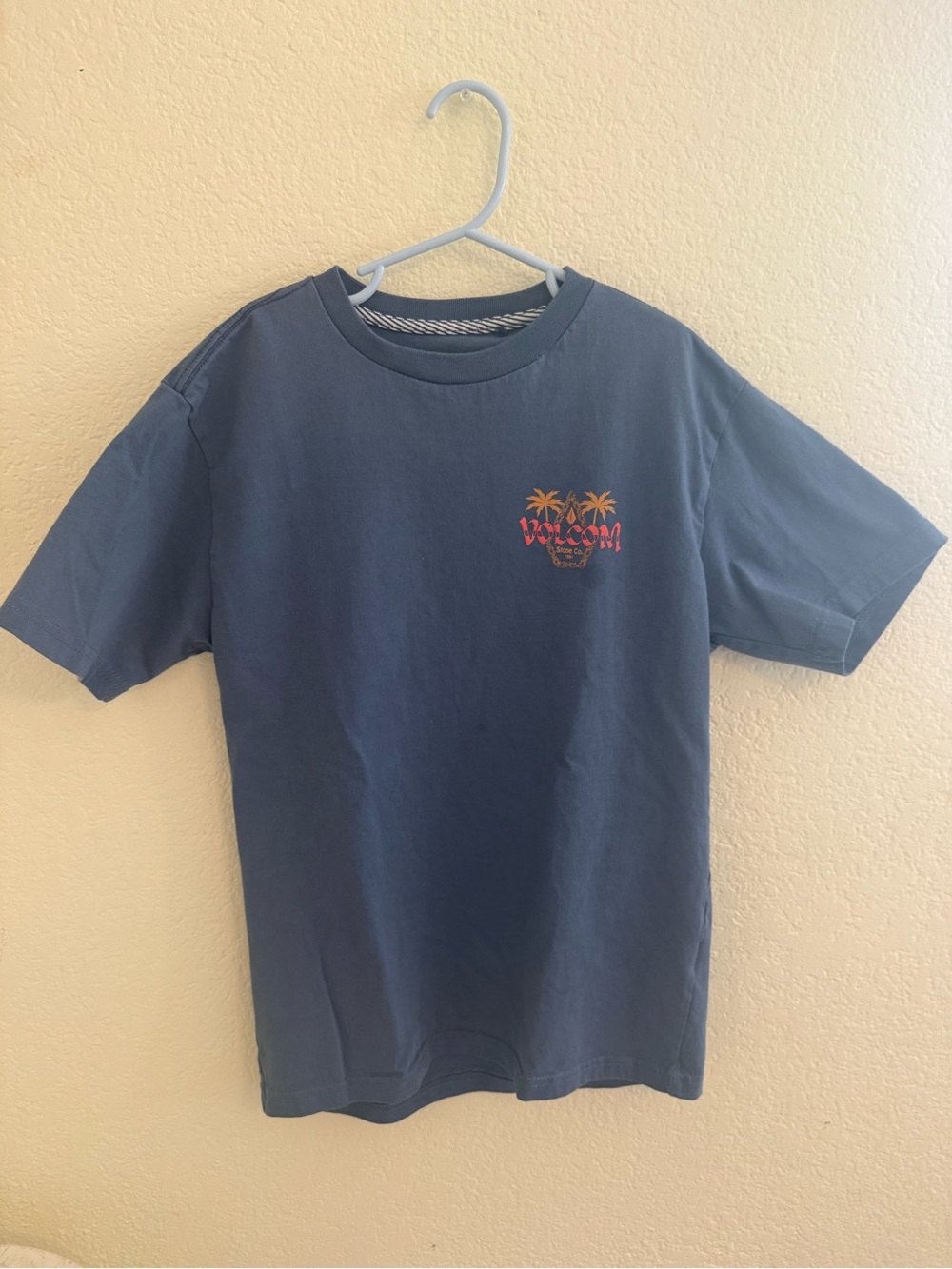 Volcom Navy Crewneck Tee with Tonal Logo